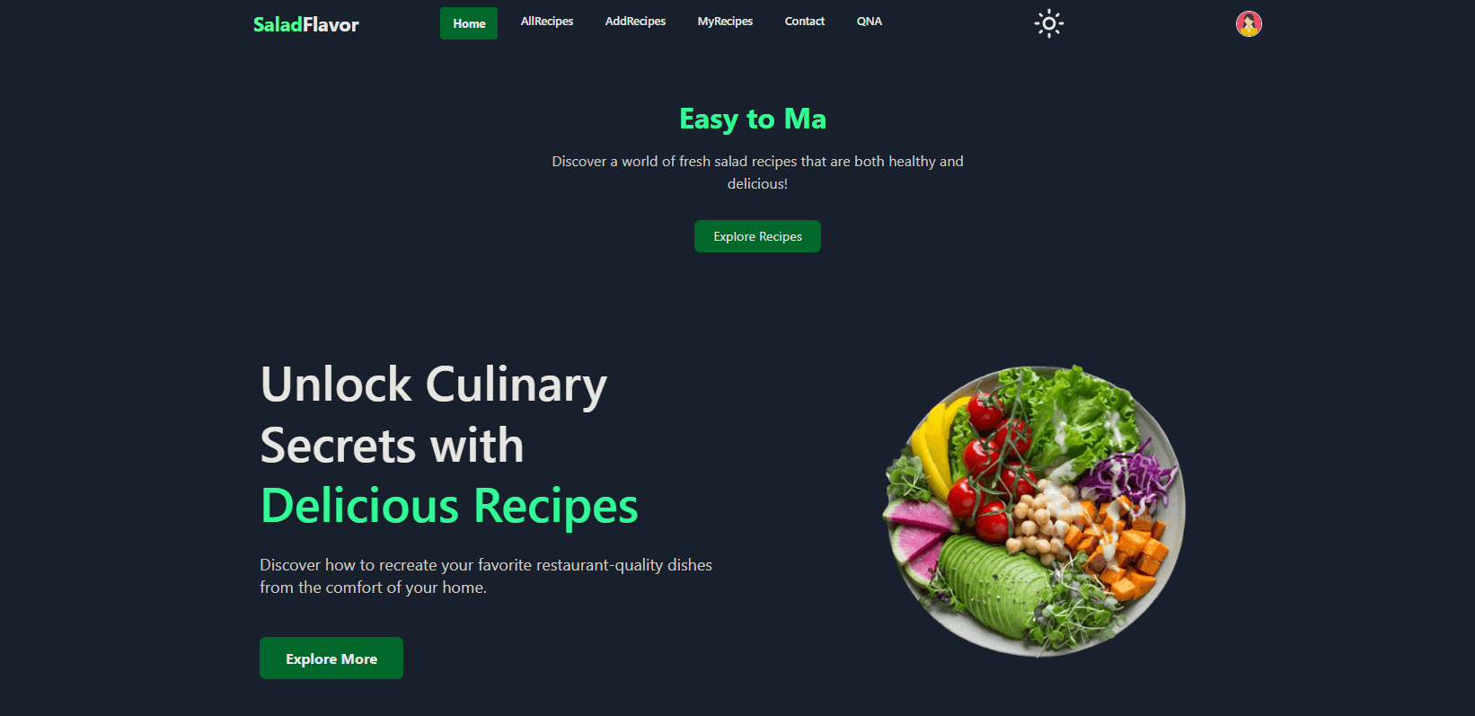 Salad Restaurant App